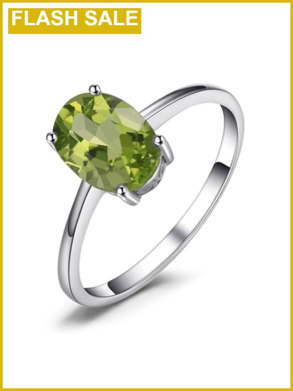 925 Sterling Silver Solitaire Engagement Ring Oval Cubic Zirconia